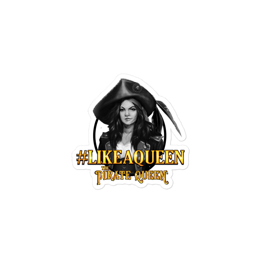#LikeAQueen Grayscale Head Shot Bubble-free stickers