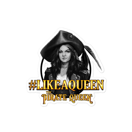 #LikeAQueen Grayscale Head Shot Bubble-free stickers