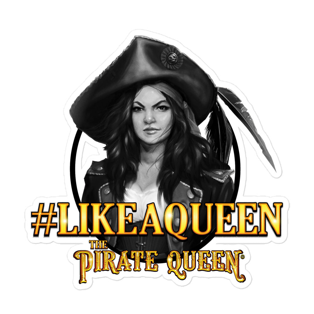 #LikeAQueen Grayscale Head Shot Bubble-free stickers